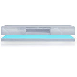 TV Units: Modern High Gloss LED RGB TV Entertainment Unit with Storage 220cm - White
