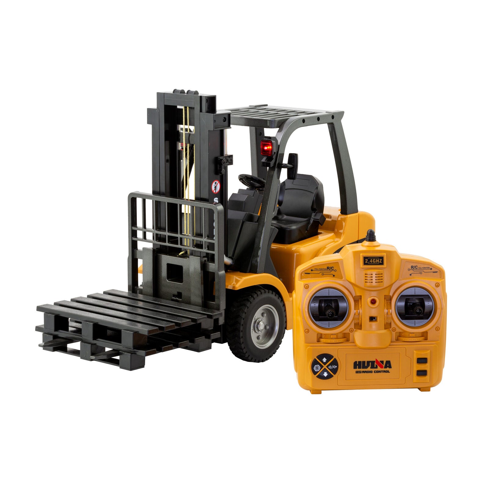 Activity Toys: 1:10 Scale 2.4G 8-Channel Metal Remote Control Forklift Construction Vehicle with Lifting Function & Sound