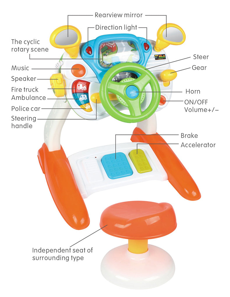 Pretend Play: Baby Sensory Play Interactive Driving  Simulation with Music and Light