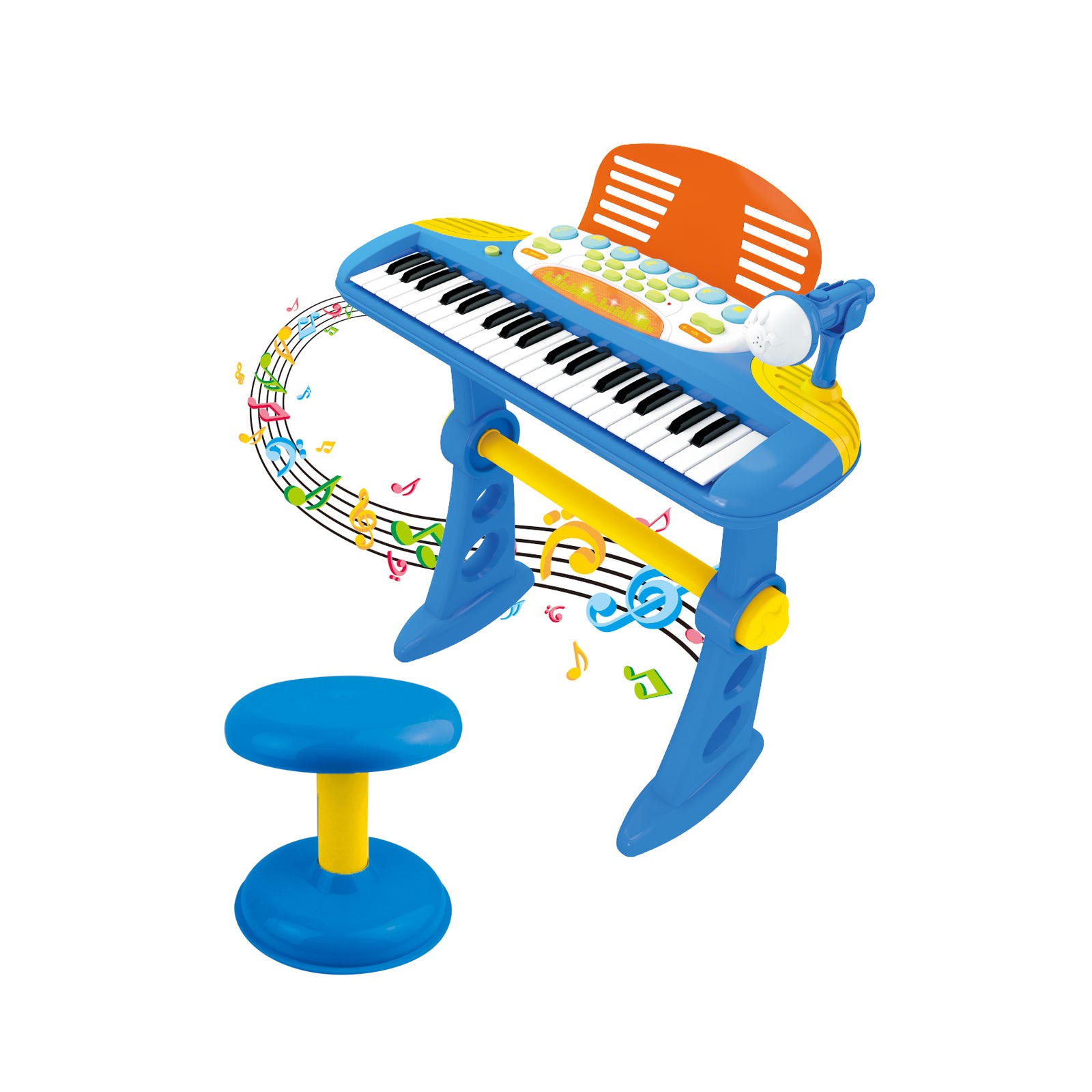 Musical Toys: Children's Electronic Keyboard with Stand (Blue) Musical Instrument Toy