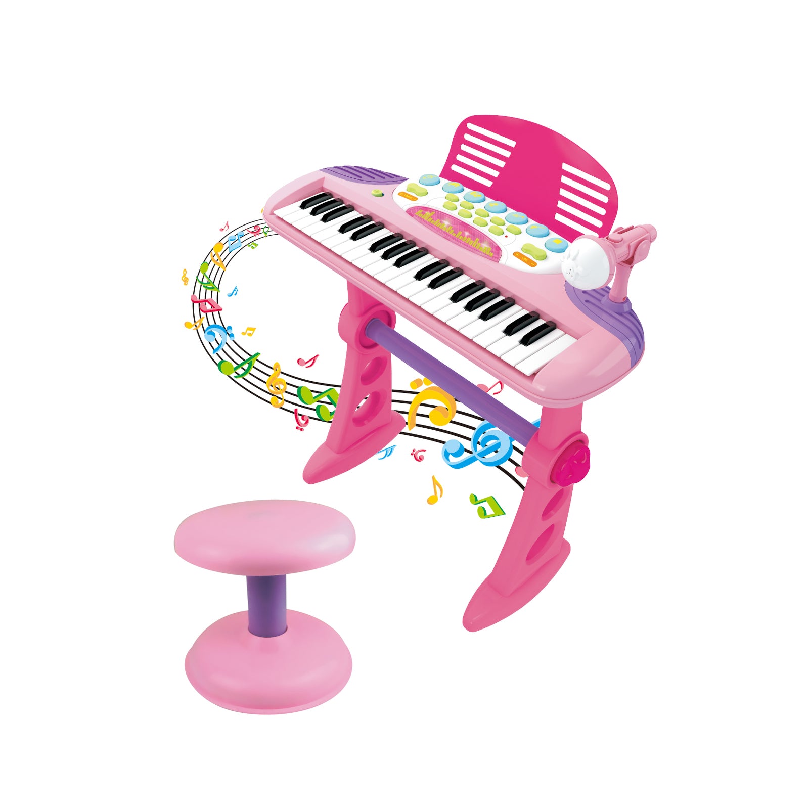Musical Toys: Children's Electronic Keyboard with Stand (Pink) Musical Instrument Toy