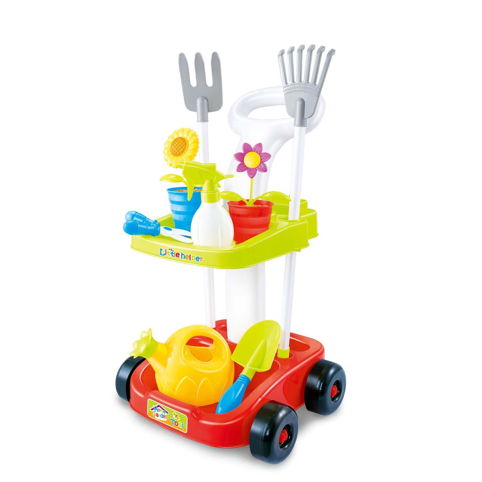 Pretend Play: Children's Gardening Trolley Set with Fake Garden Tools for Toddlers