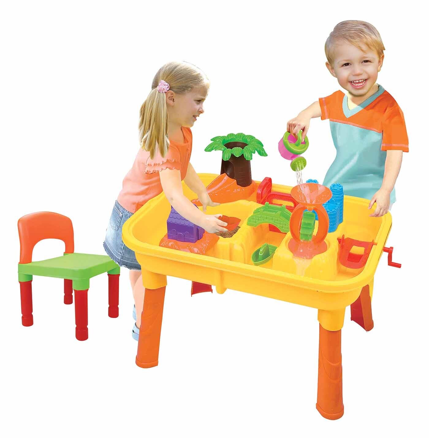 Pool Toys & Inflatables: Children's 2-in-1 Sand & Water Table, Includes 18 Play Accessories