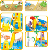 Pool Toys & Inflatables: Outdoor Sand and Water Table Toy with Umbrella (28 Pcs Accessories)