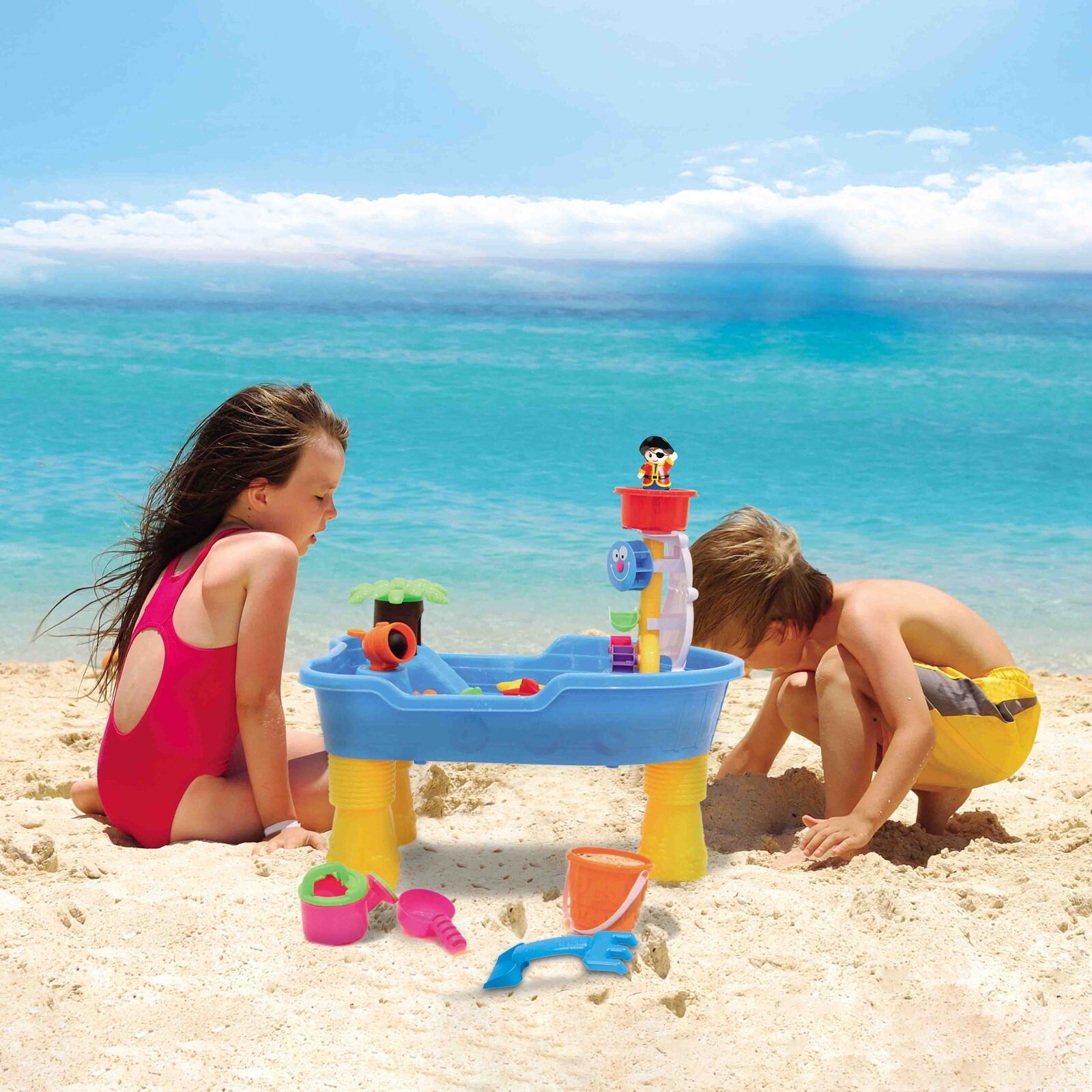 Pool Toys & Inflatables: Children's Pirate Theme Ship Sand & Water Table for Creative Play