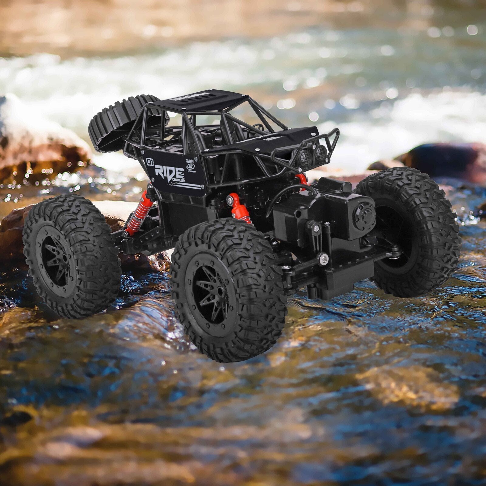 Activity Toys: Remote Control Waterproof Amphibious Car (Black) - For All Terrains