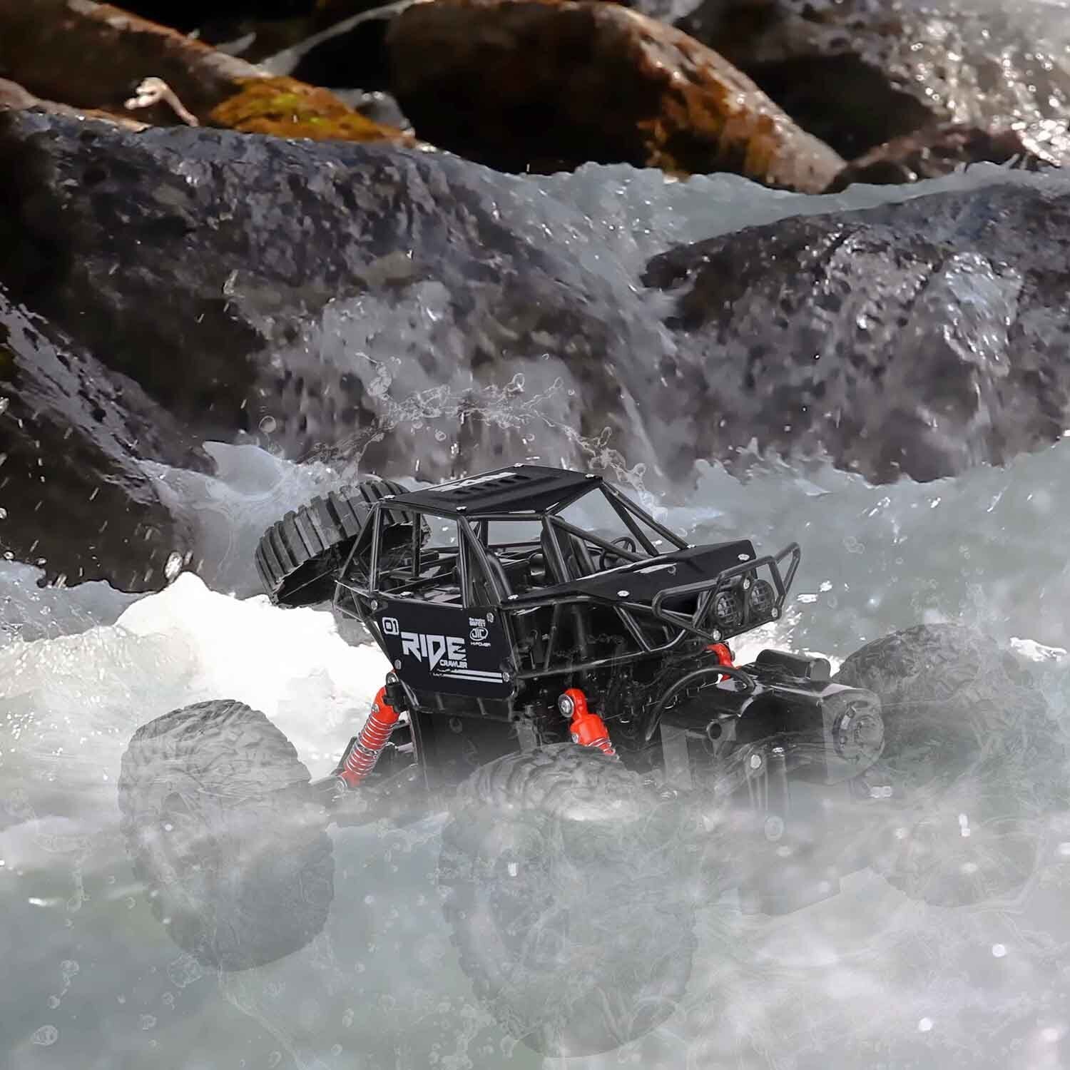 Activity Toys: Remote Control Waterproof Amphibious Car (Black) - For All Terrains