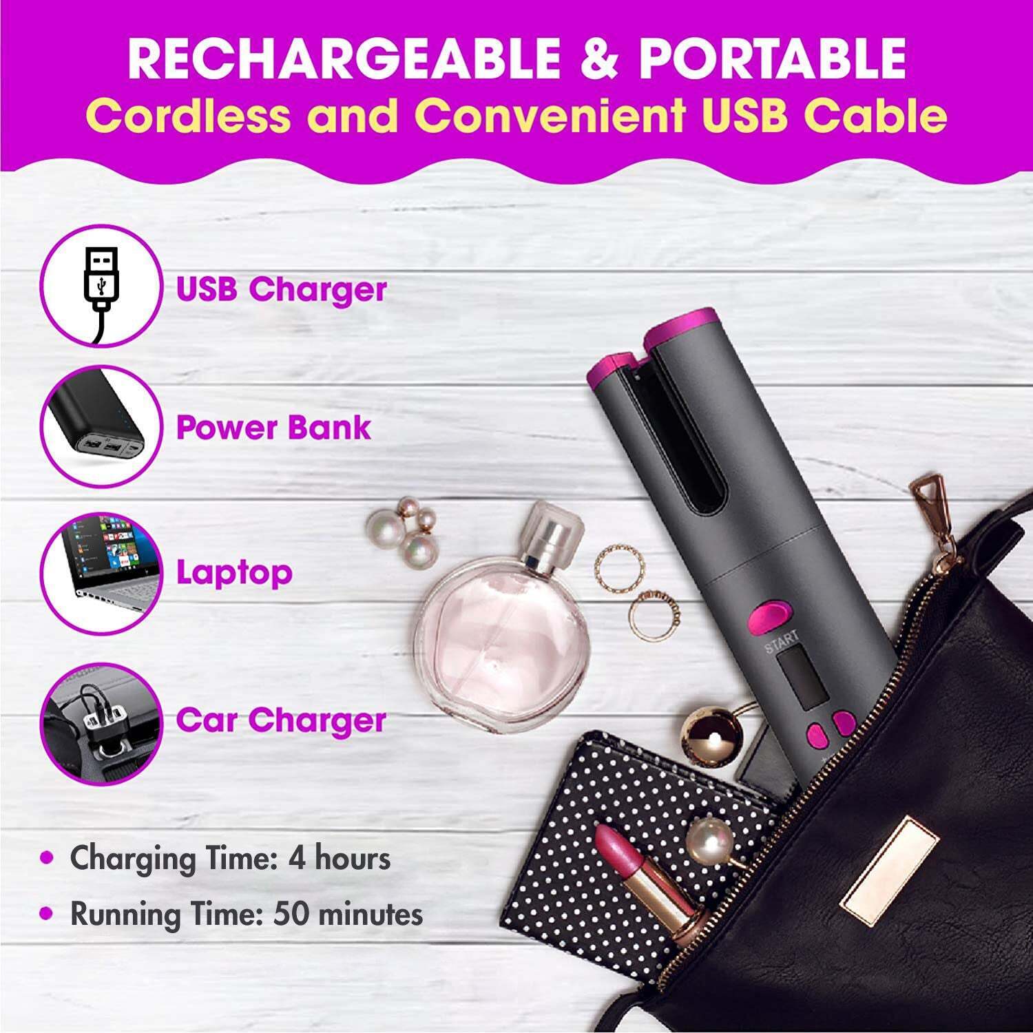 Hair Styling Products: Cordless Ceramic Automatic Hair Curler for Portable Hair Styling