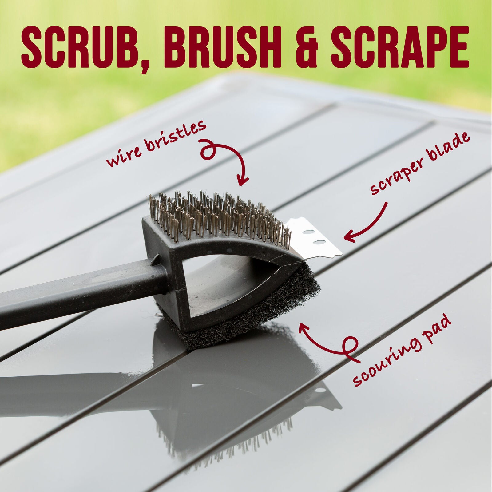 BBQ Cleaning: Stainless Steel BBQ Brush and Scraper Blade