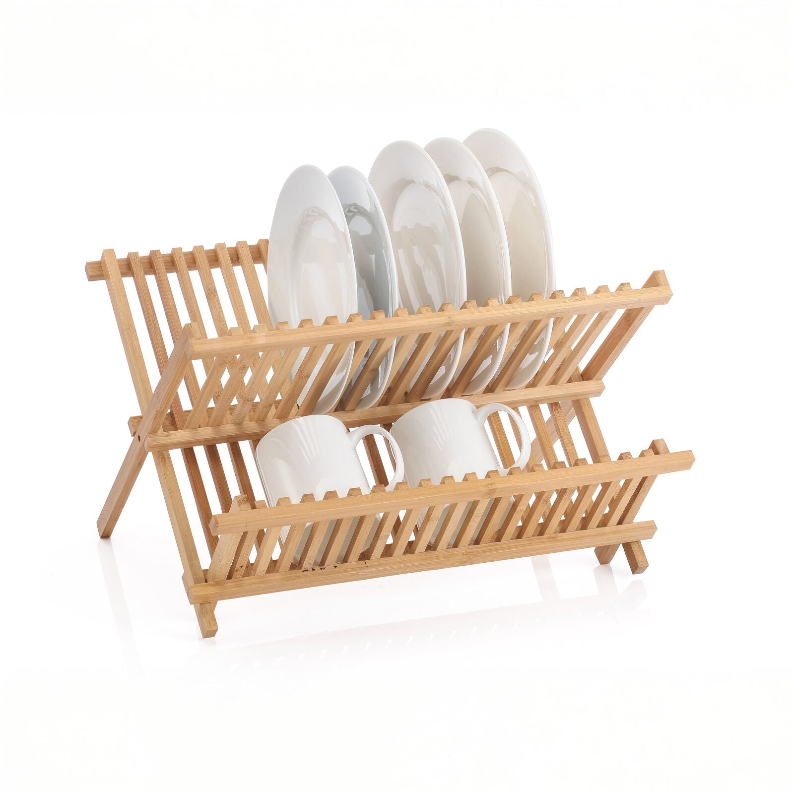 Dish Racks: 2 Tier Bamboo Dish Rack