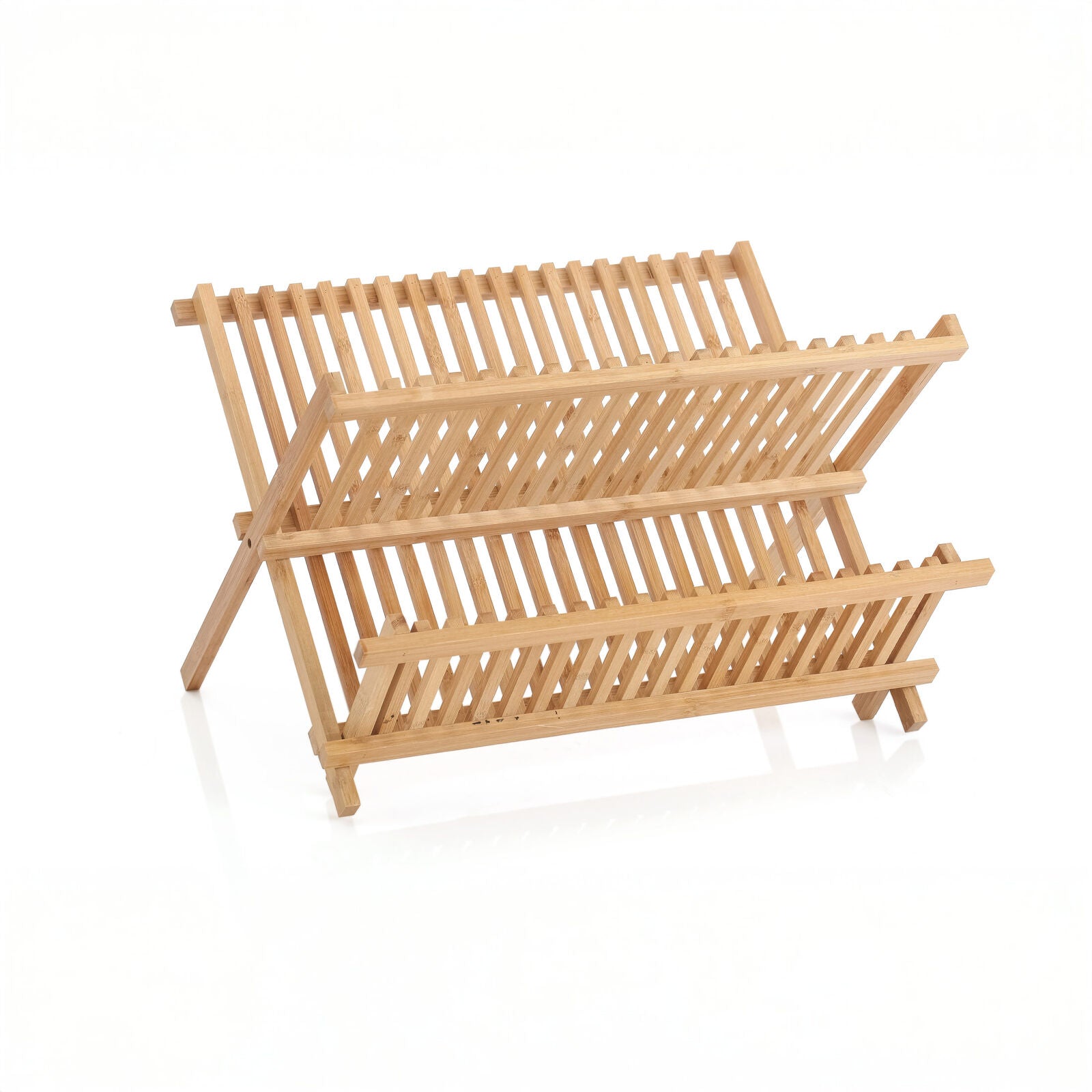 Dish Racks: 2 Tier Bamboo Dish Rack