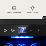 12 Bottle Thermoelectric Wine Fridge, 65W, UV Protected Glass Door, Soft LED Illumination