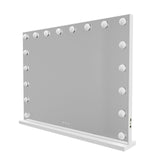 Makeup Mirrors: Beauty Mirror with 18 LED Bulbs, Colour Settings, White Frame,  and USB A and C Ports