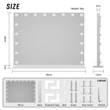 Makeup Mirrors: Beauty Mirror with 18 LED Bulbs, Colour Settings, White Frame,  and USB A and C Ports