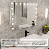 Makeup Mirrors: Beauty Mirror with 18 LED Bulbs, Colour Settings, White Frame,  and USB A and C Ports