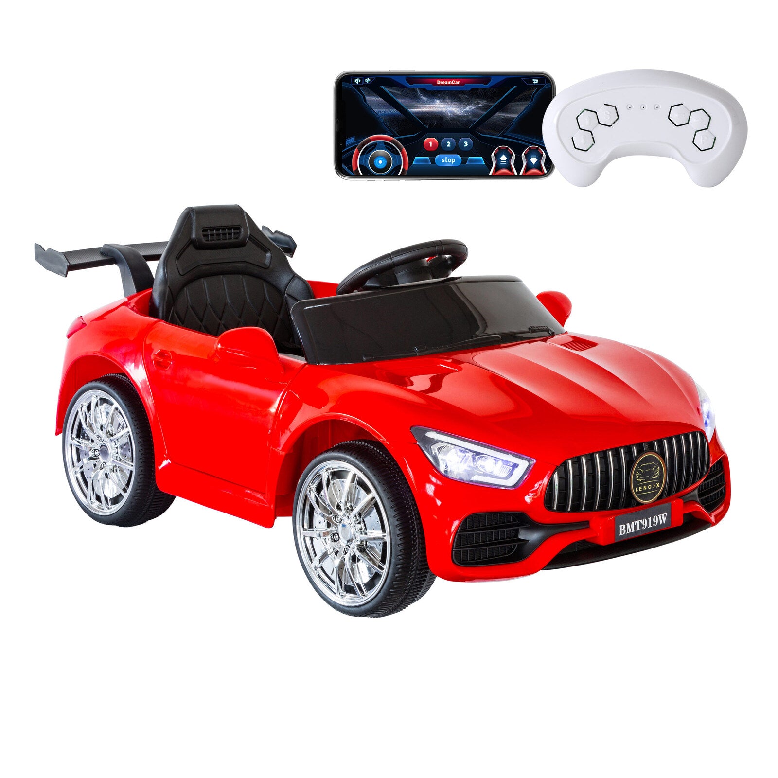 Ride On Cars: Mercedes-inspired Design Ride-on (Red) Electric Car with Parental Remote Control