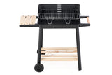 Toasters & Grills: Charcoal Grill BBQ with Manual Rotisserie Stick on Trolley Stand
