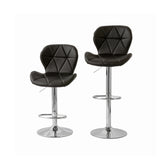 2 Comfortable Bar Stools (Black) w/ Adjustable Height, 90-112cm