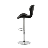 2 Comfortable Bar Stools (Black) w/ Adjustable Height, 90-112cm