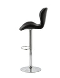 2 Comfortable Bar Stools (Black) w/ Adjustable Height, 90-112cm
