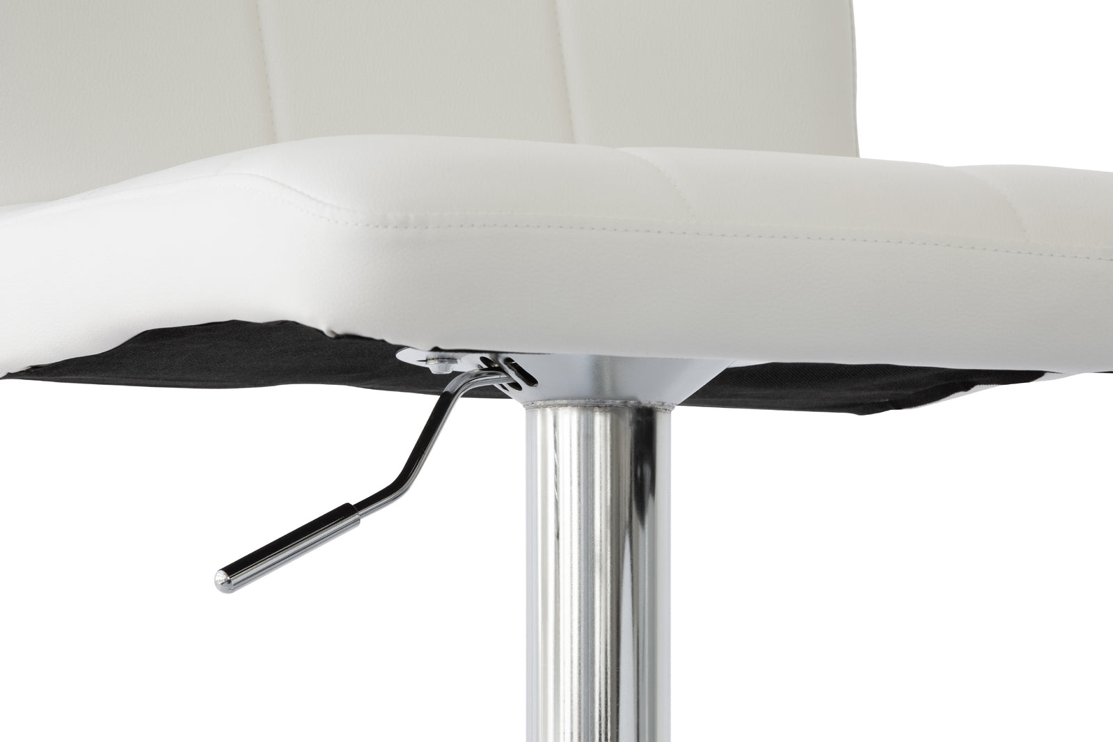 Table & Bar Stools: 2 Comfortable Bar Stools (White) w/ Adjustable Height, 90-112cm
