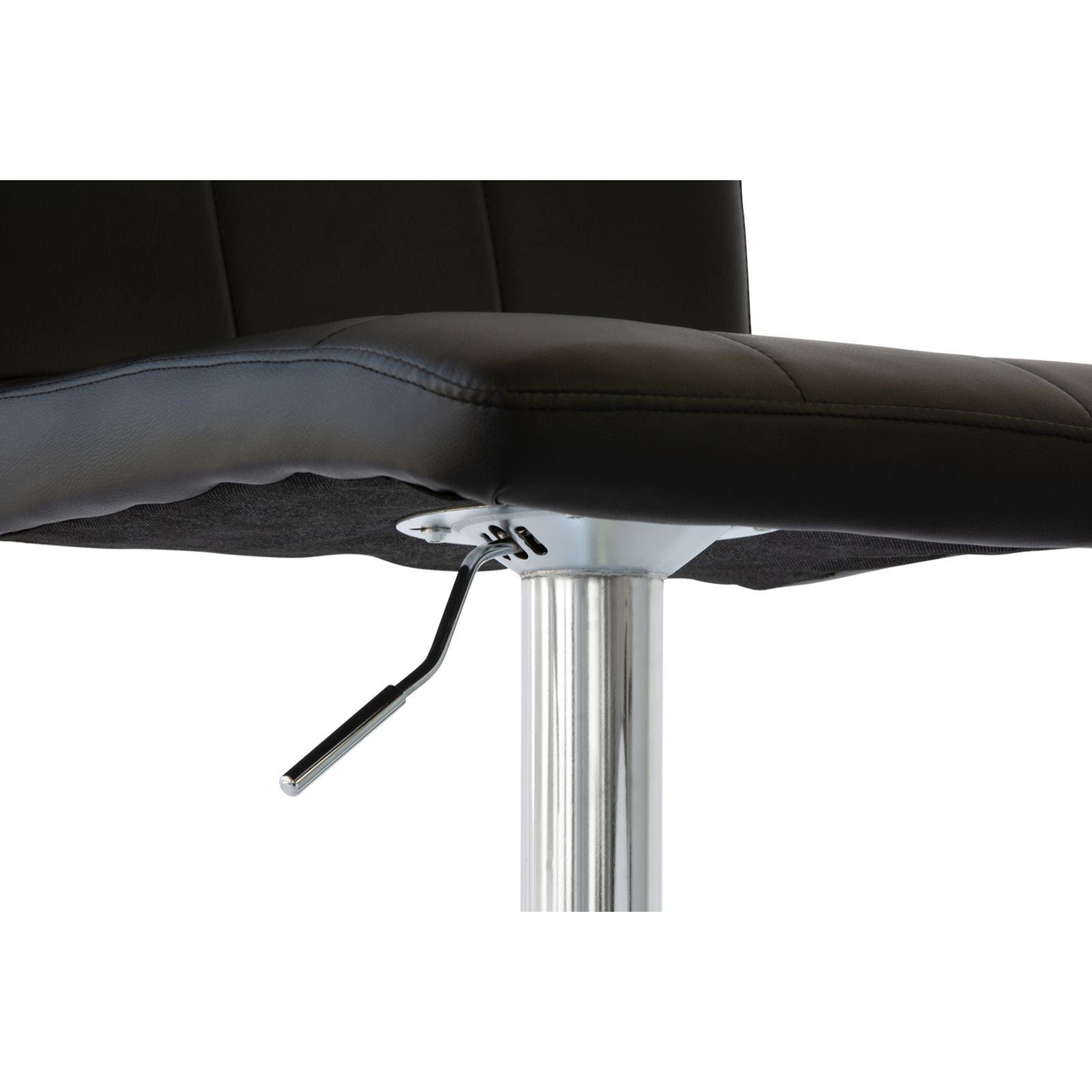 Table & Bar Stools: 2 Diamond Style Padded Leather Barstools (Black) w/ Adjustable Height