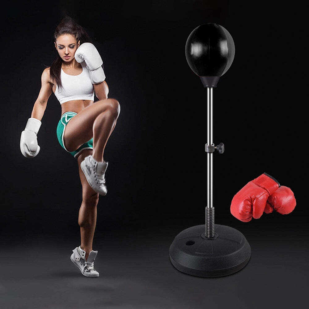 Boxing & Martial Arts: Free-Standing Boxing Set: PU Punching Ball & Boxing Gloves