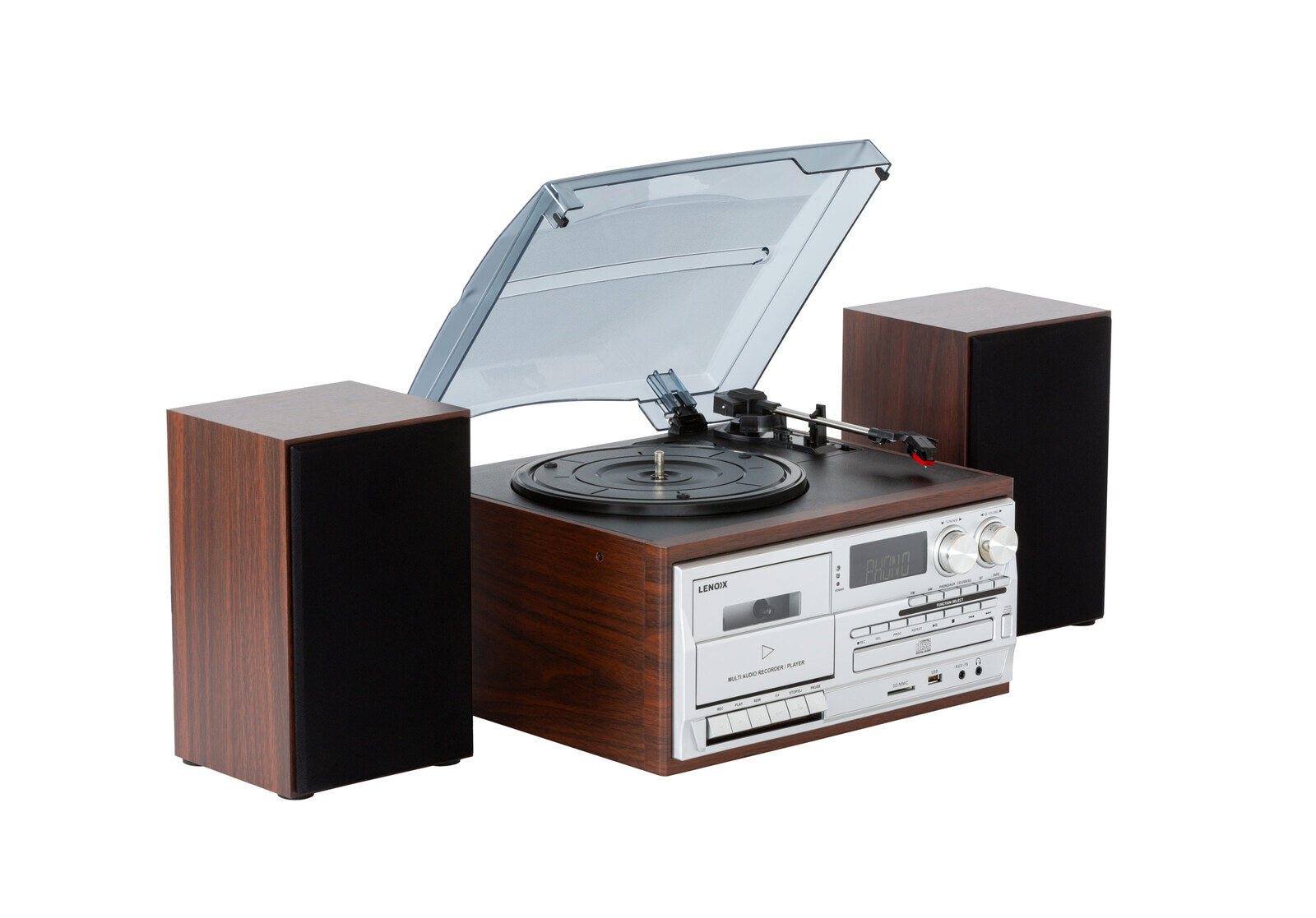 Audio Players & Recorders: Audio Home Entertainment System (Brown) Turntable, CDs, Vinyl, Wireless Streaming & More