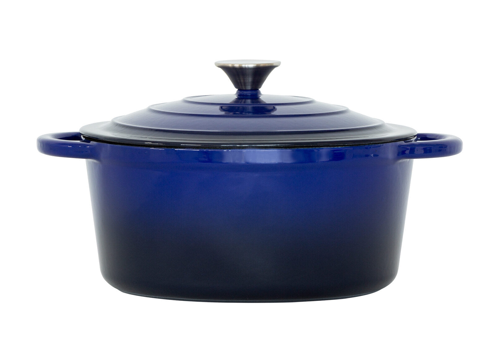 Skillets & Frying Pans: 26cm Enamelled Cast Iron French Oven Casserole (4.7L) - Blue