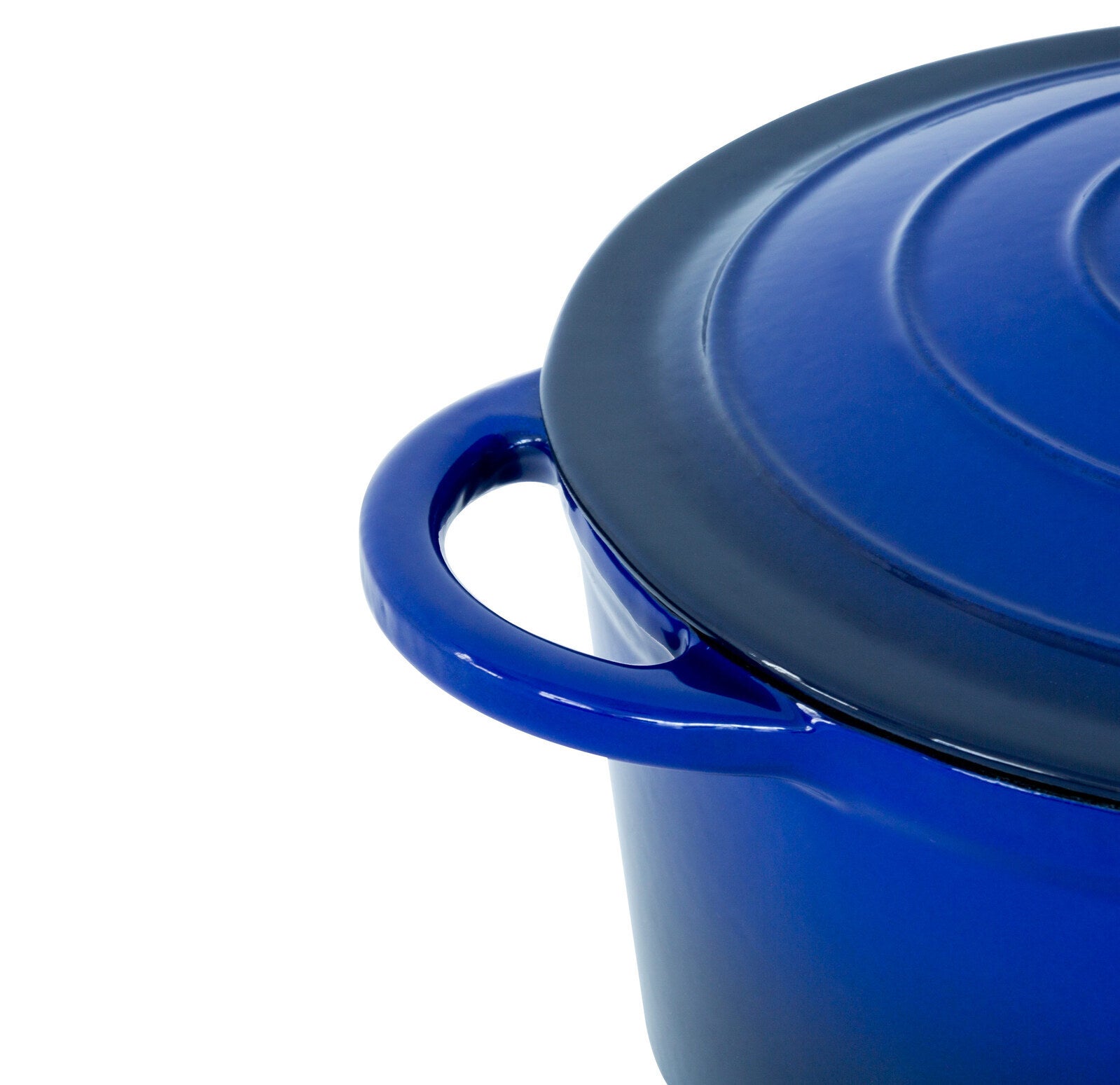 Skillets & Frying Pans: 26cm Enamelled Cast Iron French Oven Casserole (4.7L) - Blue