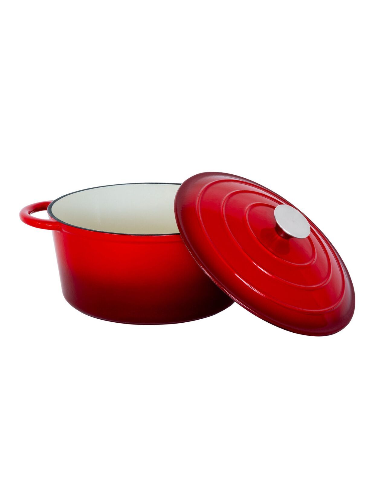 Skillets & Frying Pans: 26cm Enamelled Cast Iron French Oven Casserole (4.7L) - Red