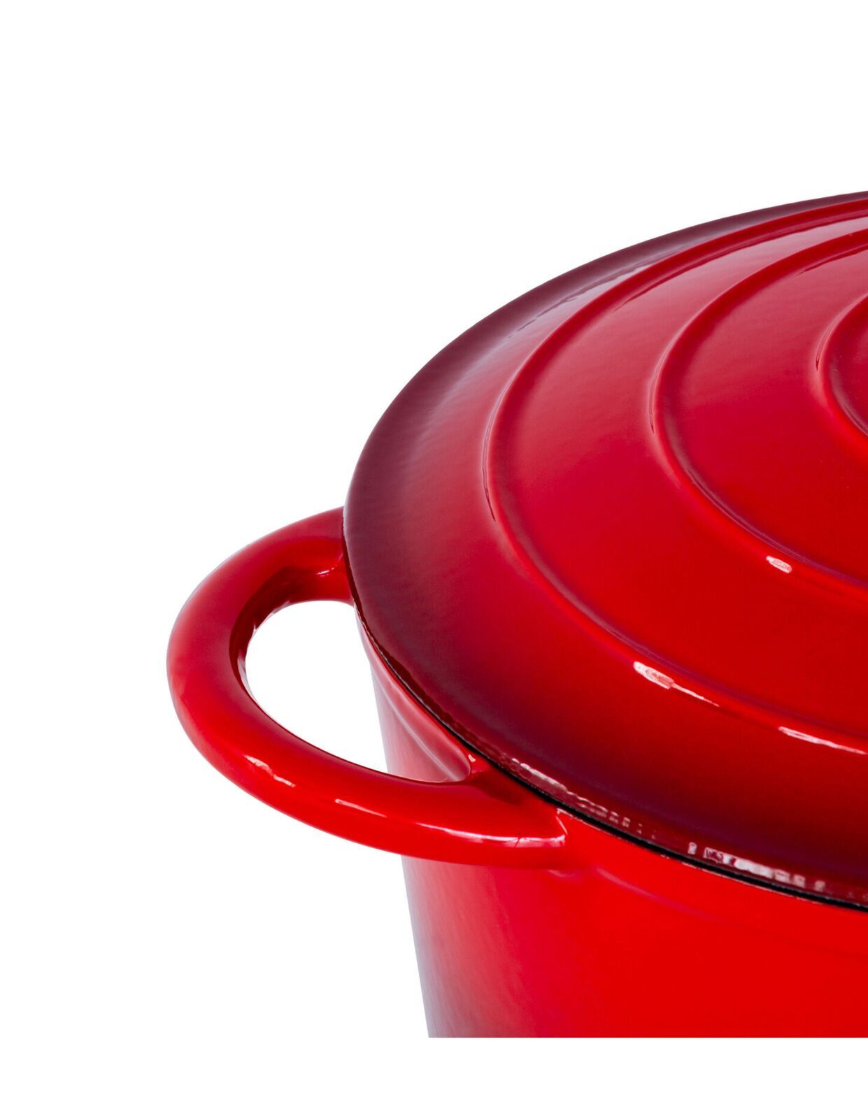 Skillets & Frying Pans: 26cm Enamelled Cast Iron French Oven Casserole (4.7L) - Red