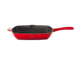 Skillets & Frying Pans: Enamelled Cast Iron Square Grill Pan (44 x 30 x 4.7 cm) - Red