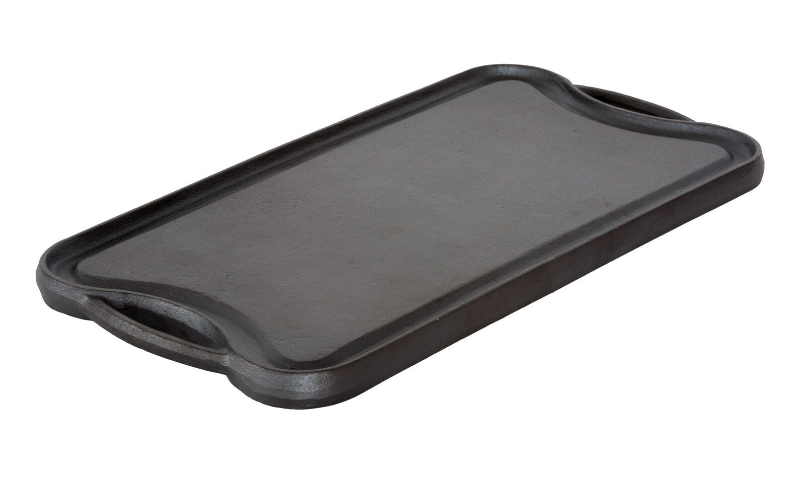 Skillets & Frying Pans: Oil-seasoned Ready to use 50.7x25.8cm Reversible Cast Iron Grill - Black