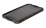 Skillets & Frying Pans: Oil-seasoned Ready to use 50.7x25.8cm Reversible Cast Iron Grill - Black