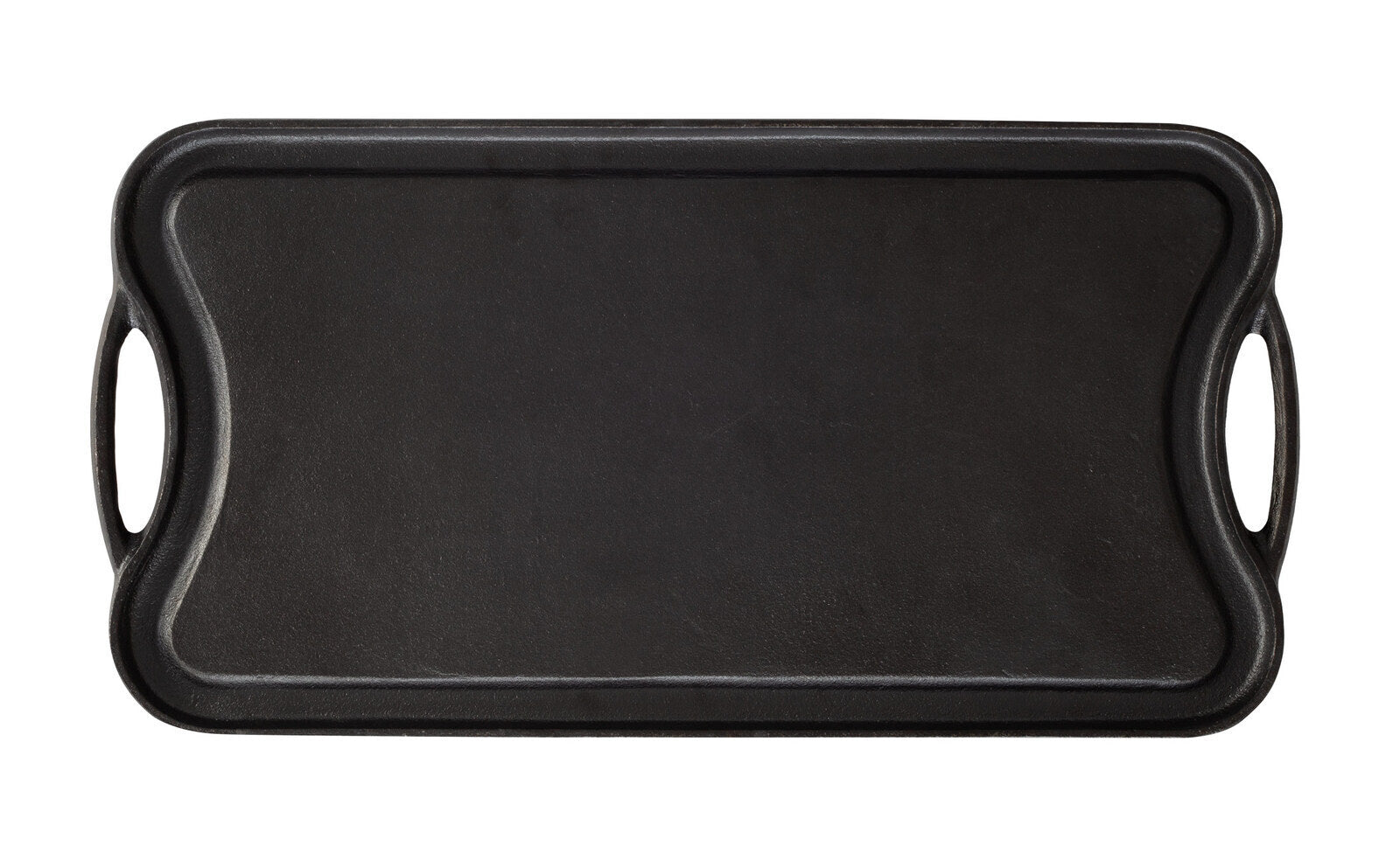 Skillets & Frying Pans: Oil-seasoned Ready to use 50.7x25.8cm Reversible Cast Iron Grill - Black