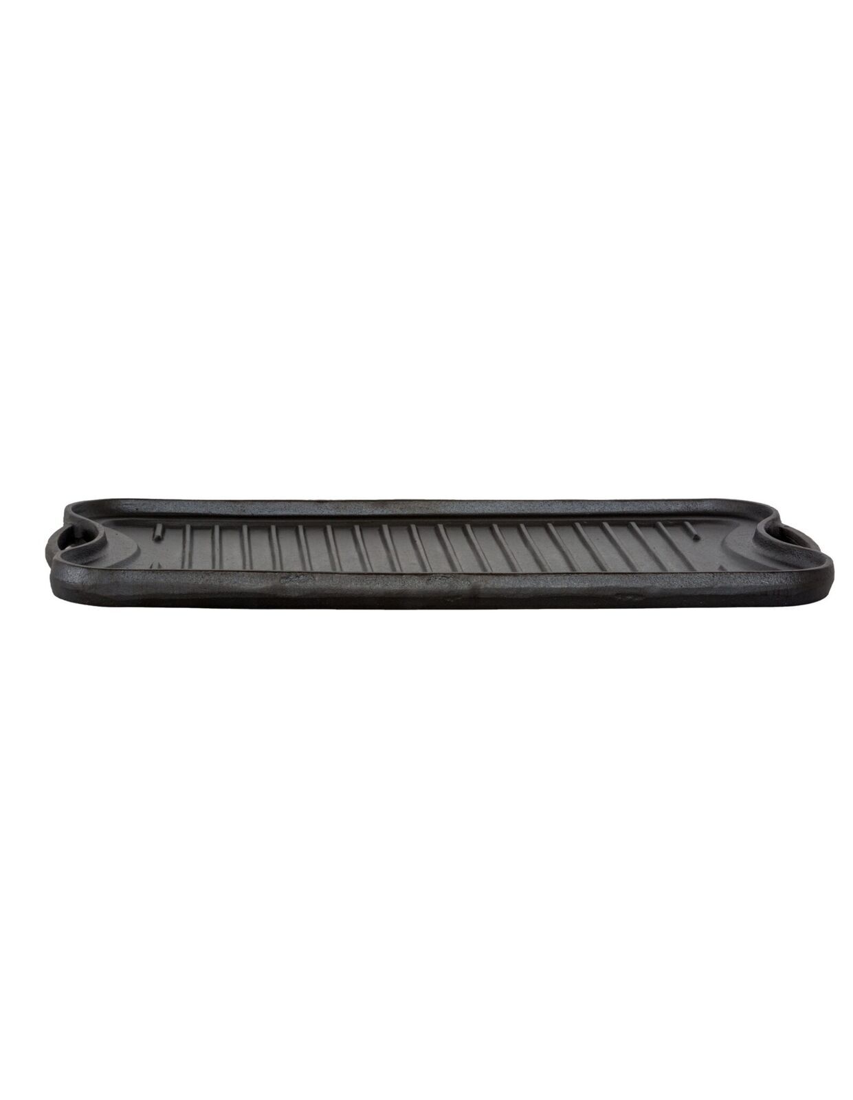 Skillets & Frying Pans: Oil-seasoned Ready to use 50.7x25.8cm Reversible Cast Iron Grill - Black