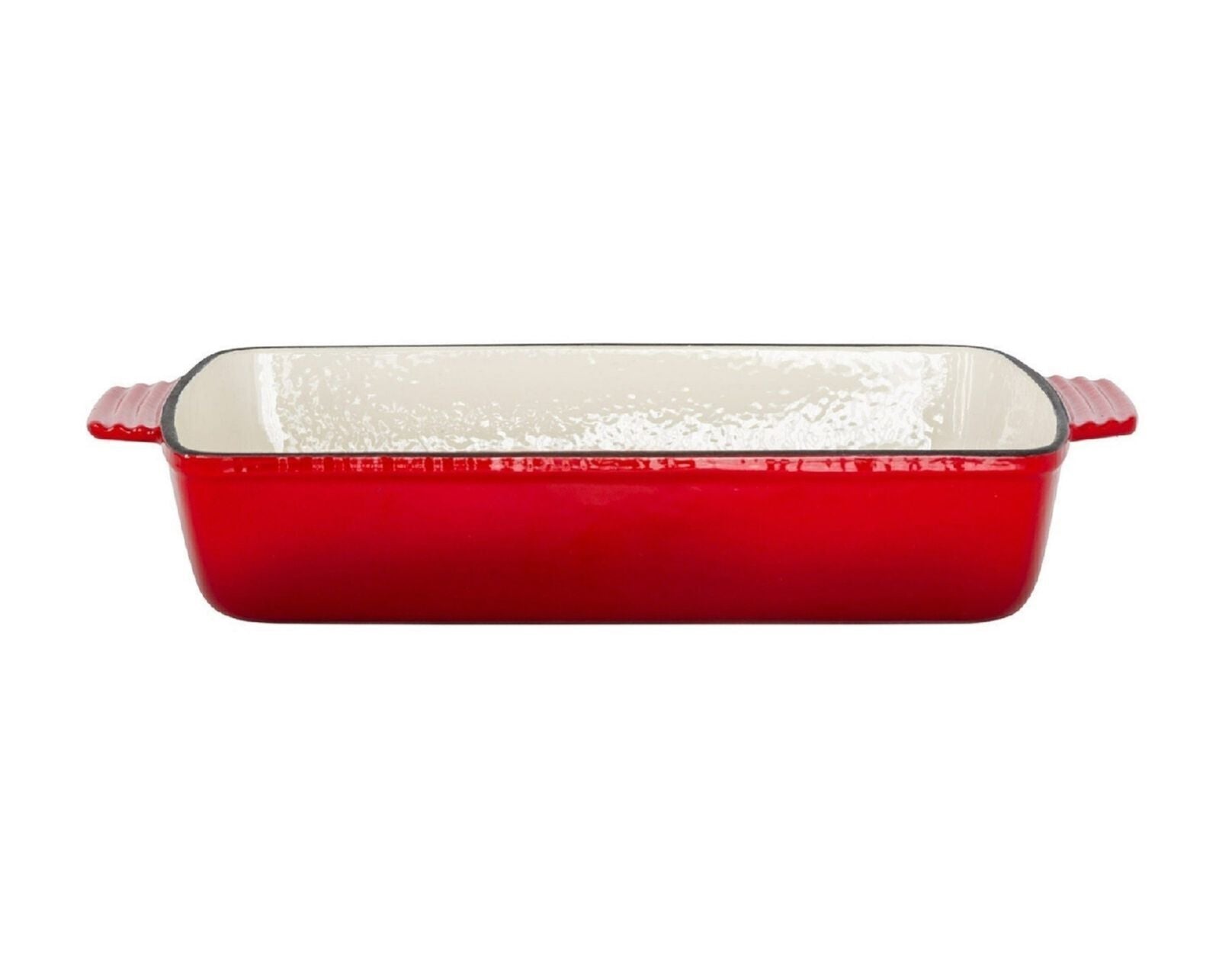 Skillets & Frying Pans: Enamelled Cast Iron 38.5x23cm Rectangular Roaster (3.4L) - Red