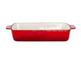 Skillets & Frying Pans: Enamelled Cast Iron 38.5x23cm Rectangular Roaster (3.4L) - Red