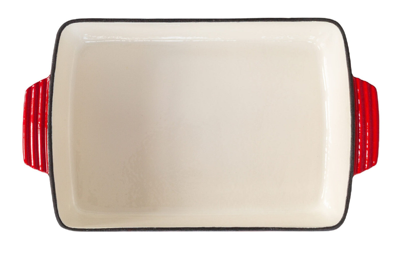 Skillets & Frying Pans: Enamelled Cast Iron 38.5x23cm Rectangular Roaster (3.4L) - Red