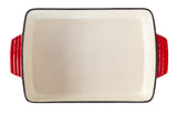 Skillets & Frying Pans: Enamelled Cast Iron 38.5x23cm Rectangular Roaster (3.4L) - Red