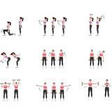 7pc 2/3/5kg 20Kg Total Weighted Dumbbell Gym Set for Exercise w/Rack