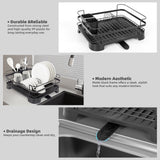 Kitchen Utensils: Steel Frame Dish Drying Rack Durable Steel Frame, Removable Utensil Holder, Compact Size for Small Kitchens & Apartments