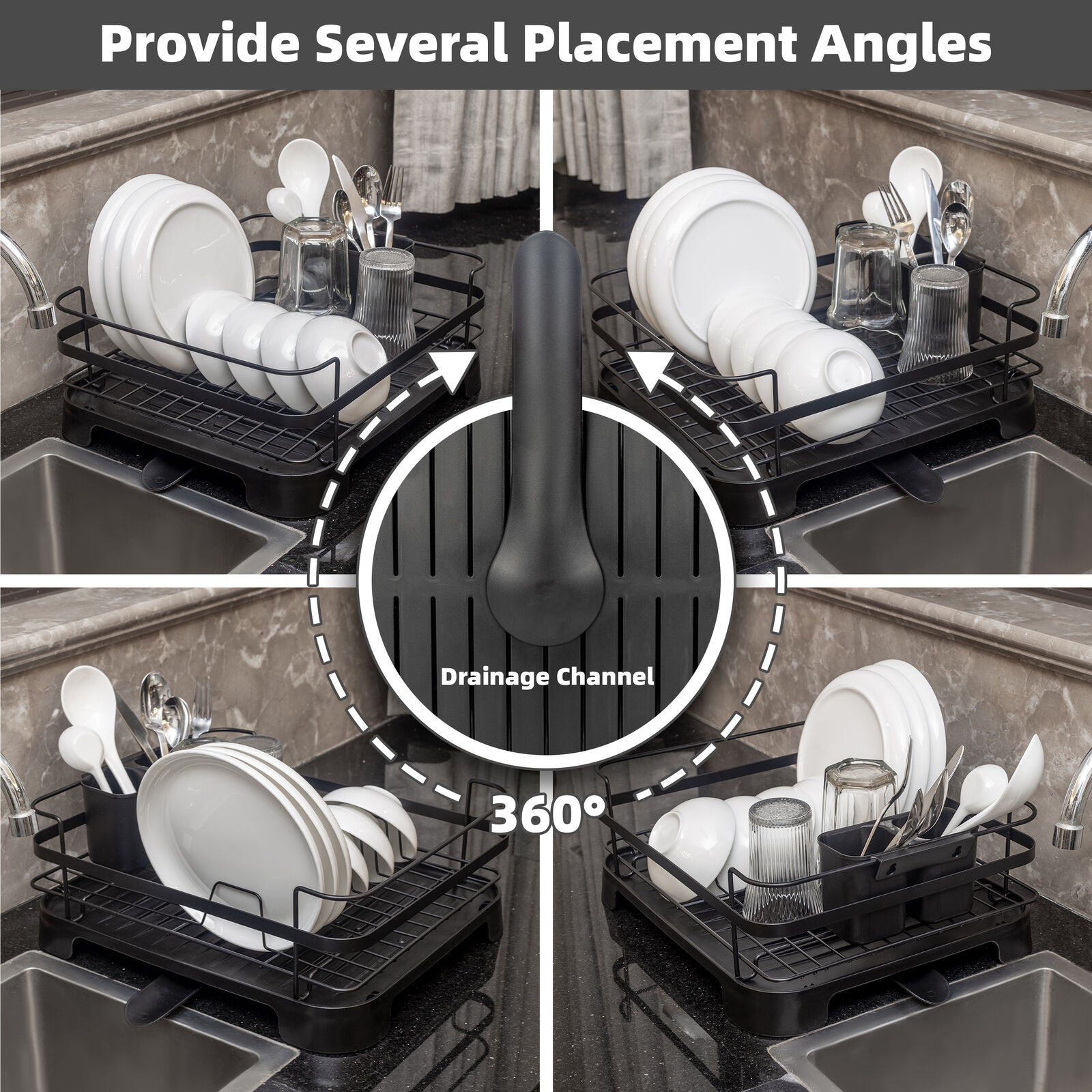 Kitchen Utensils: Steel Frame Dish Drying Rack Durable Steel Frame, Removable Utensil Holder, Compact Size for Small Kitchens & Apartments