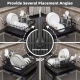 Kitchen Utensils: Steel Frame Dish Drying Rack Durable Steel Frame, Removable Utensil Holder, Compact Size for Small Kitchens & Apartments