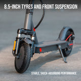 Electric Scooters: Electric Scooter, 350W Motor, 8.5 inch  Tyres, Front Suspension, Smart App, Foldable, 25kph