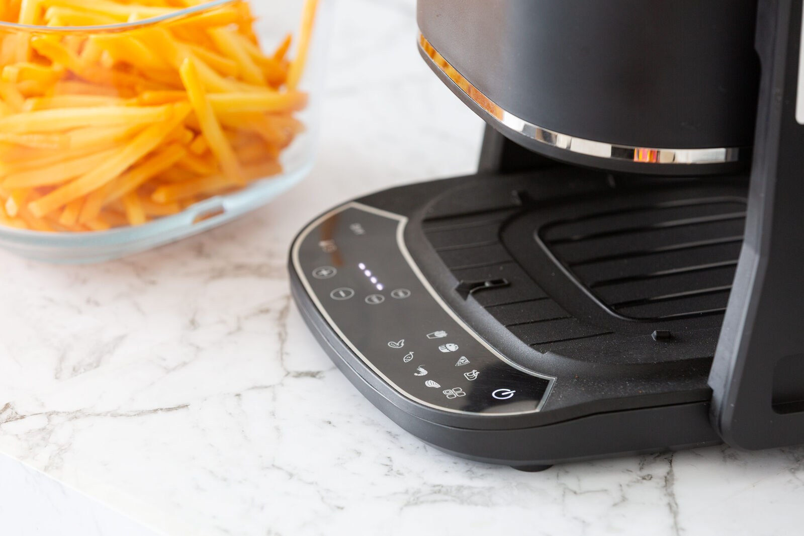 5L 2in1 Air Fryer and Grill, 1400W, Digital Touch Control, Clear Glass Cooking Basket