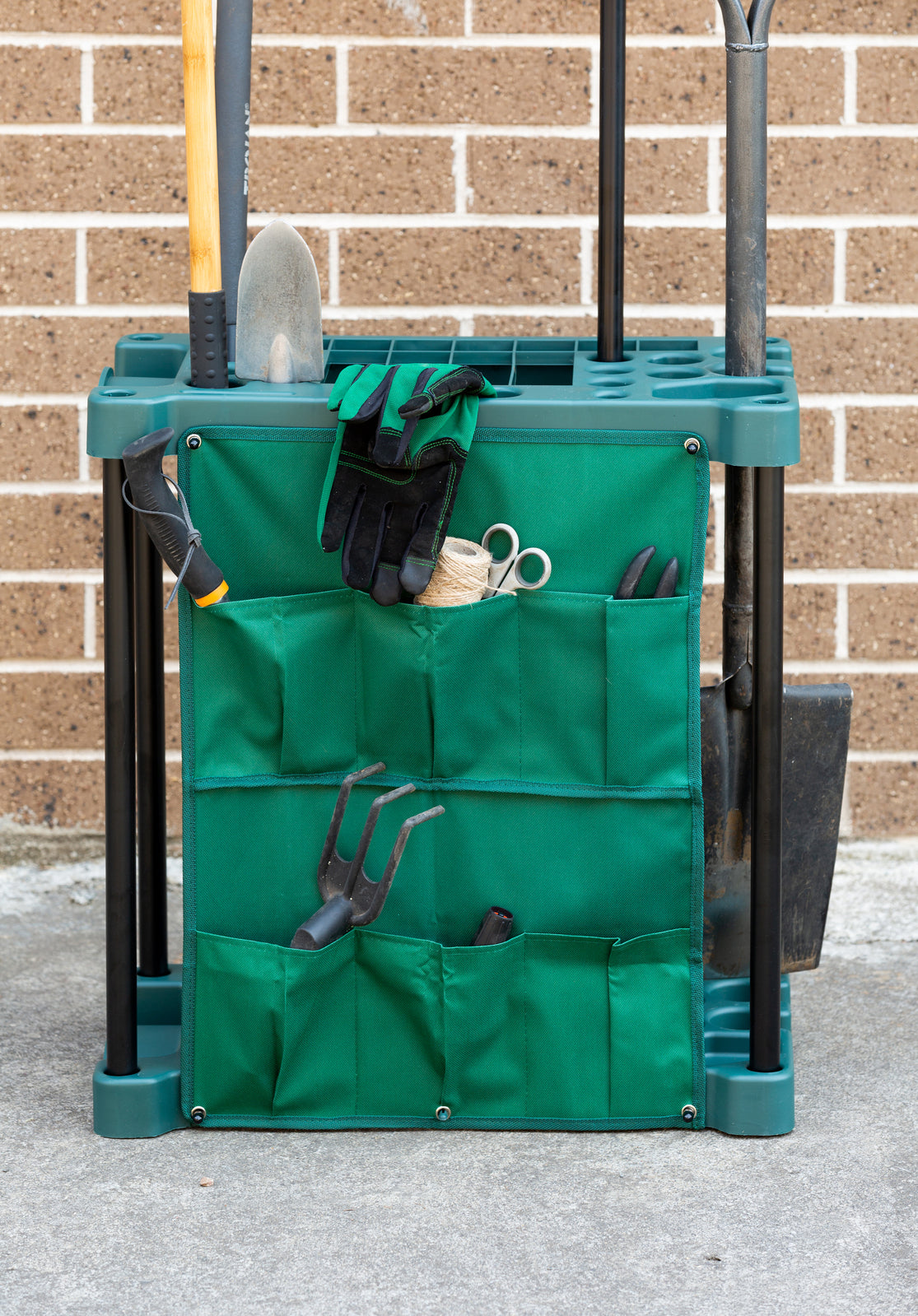 Storage Boxes: Organising Storage Rack for Garden Tools (Green) & Keep the Shed Tidy