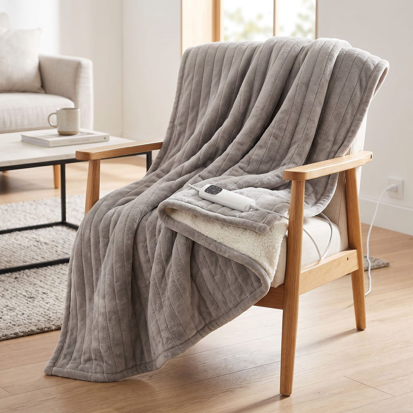 Heated Throw Blanket, Soft Double-Sided Fleece with Adjustable Heat Settings