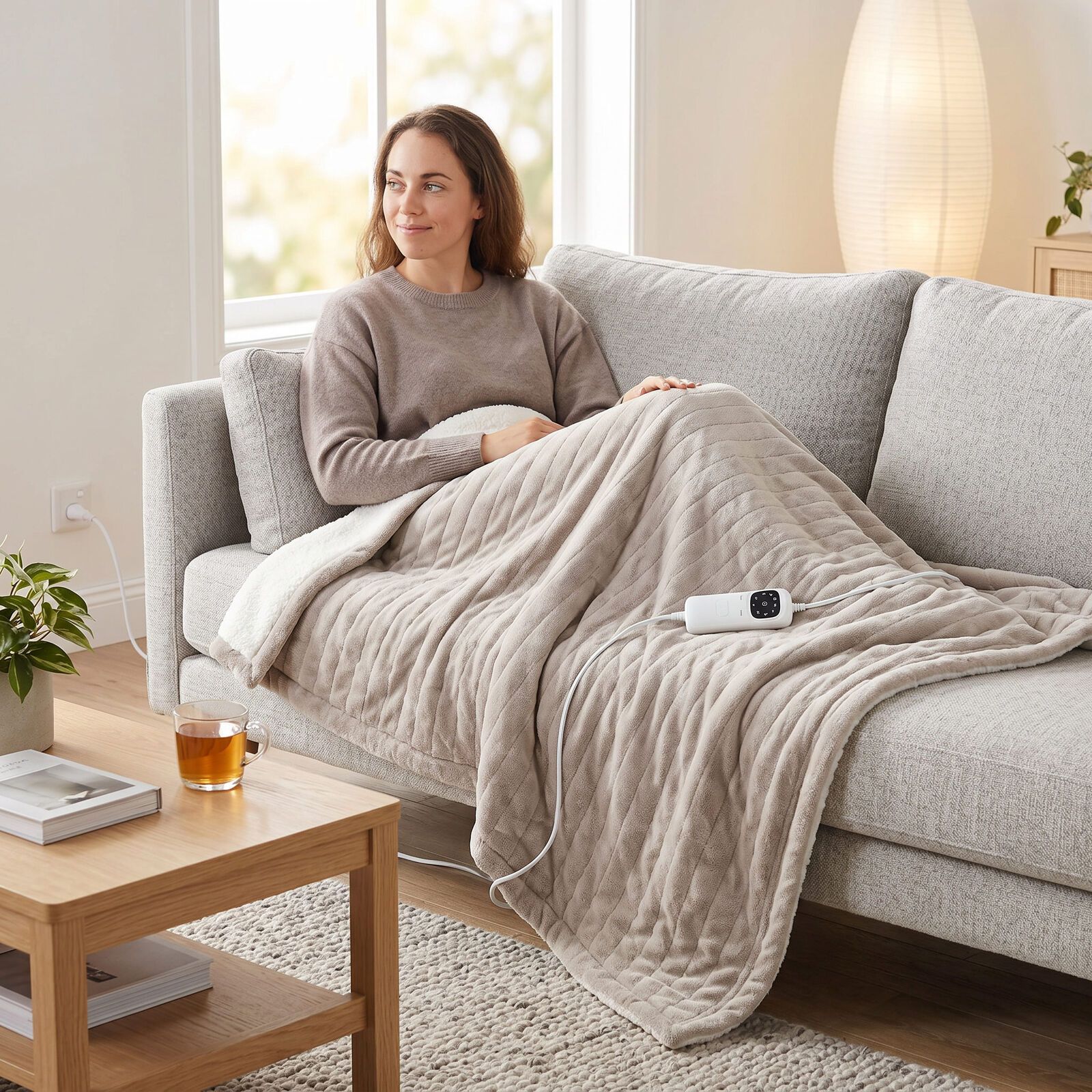 Heated Throw Blanket, Soft Double-Sided Fleece with Adjustable Heat Settings